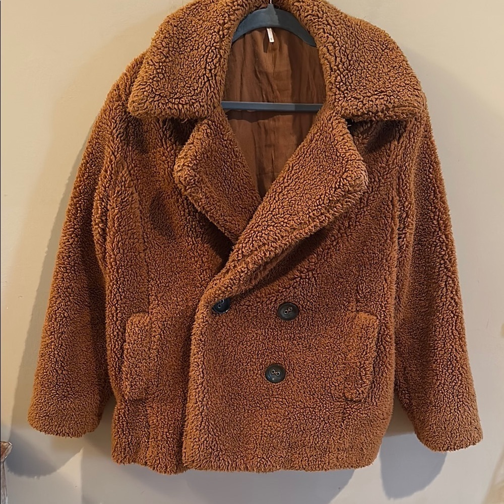 Free People Burnt Orange Oversized
Teddy Coat - Size S - Picture 2 of 6